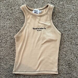 Princess Polly Tan Ribbed Tank Top